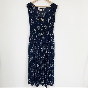 Vintage 24 Karat boho floral maxi dress Sz L